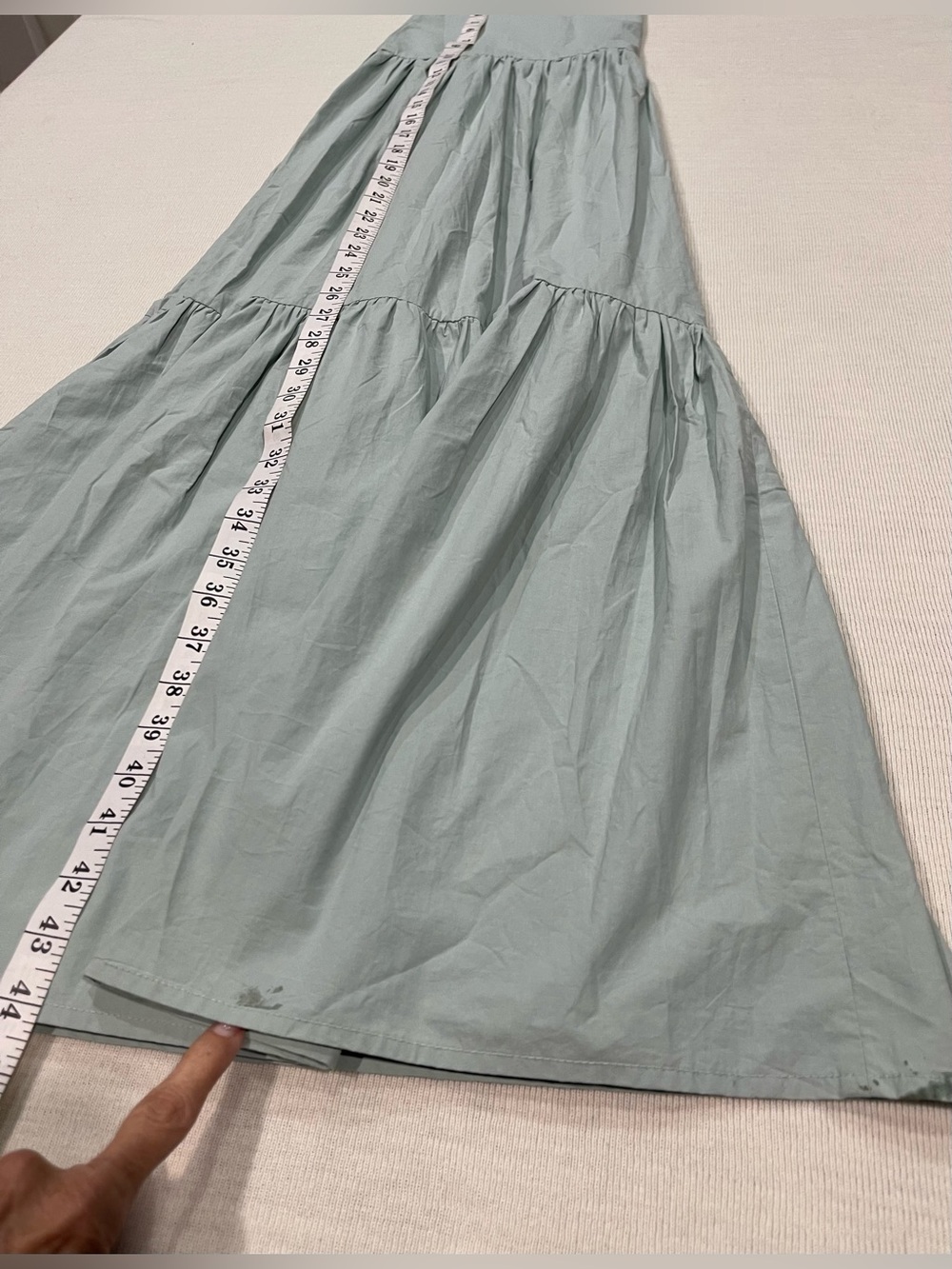Mazik Top Tier Light Sage Green Tiered Ruffle Maxi Skirt Size Large - Picture 14 of 15